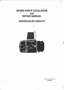 Hasselblad 2000 FC manual. Camera Instructions.